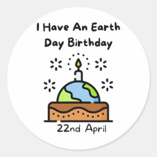 Earth Day is mijn geboortedag Pro Environment Part Ronde Sticker
