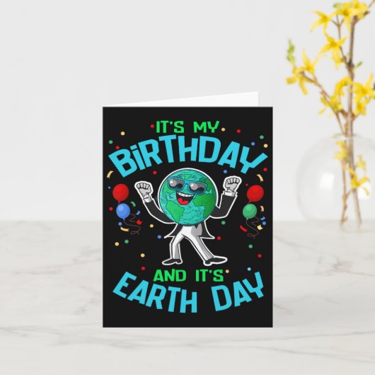 Earth Day Is Mijn Verjaardag 22 April Grappig Scha Kaart (Gele Bloem)