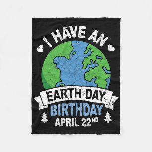 Earth Day is mijn verjaardagsfeestje voor milieuli Fleece Deken