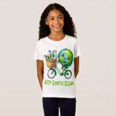 Earth Day Keep Earth Clean Planet Fiets T-shirt (Voorkant volledig)