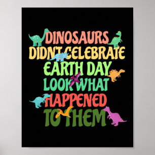 Earth Day Kinder Dag van de Aarde Party Dinosaurus Poster