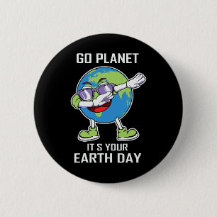 Earth Day Kinder meisjes redden onze planeet elke Ronde Button 5,7 Cm
