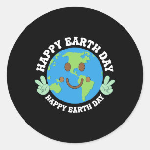 Earth Day Kinder peuterjongens Schattigee planeet Ronde Sticker