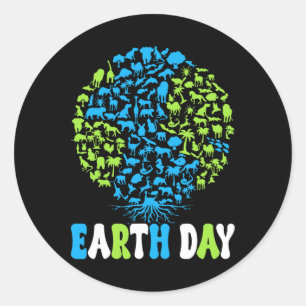 Earth Day Kinder vrouwen en Mannen Schattige Earth Ronde Sticker