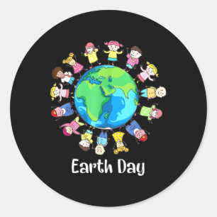 Earth Day Kinderen over de hele wereld redden de p Ronde Sticker