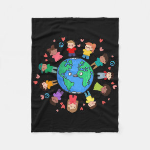 Earth Day Kinderen over de hele wereld T-shirt Mil Fleece Deken