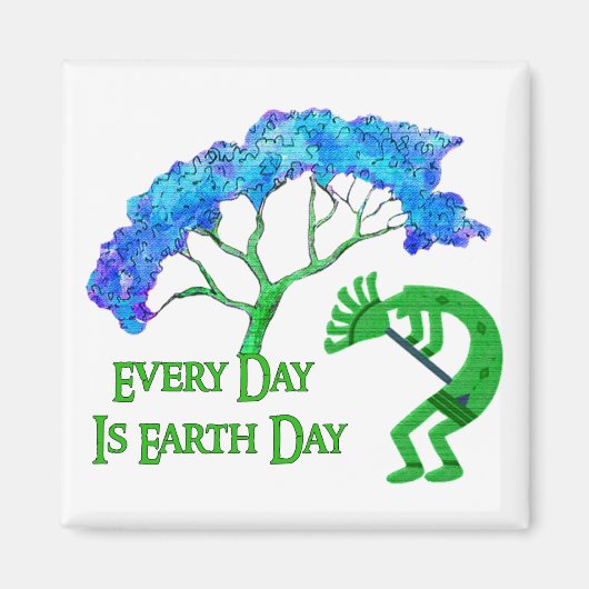 Earth Day Kokopelli Magneet (Voorkant)