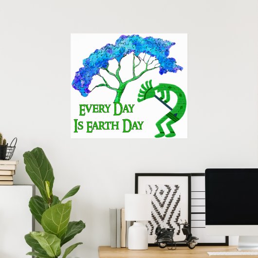 Earth Day Kokopelli Poster (Thuiskantoor)
