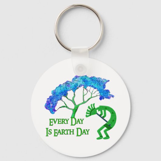 Earth Day Kokopelli Sleutelhanger (Voorkant)