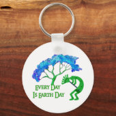 Earth Day Kokopelli Sleutelhanger (Voorkant)