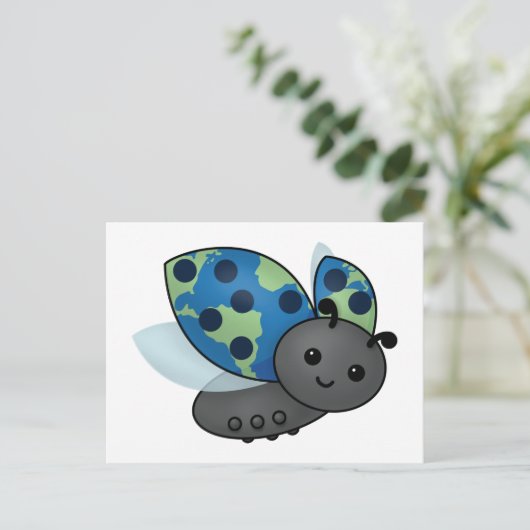 Earth Day Ladybug-Briefkaart Briefkaart (Staand voorkant)