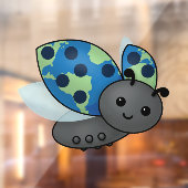 Earth Day Ladybug Raamsticker (Vel 2)