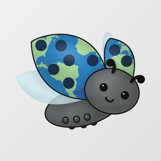 Earth Day Ladybug Raamsticker (Vel)