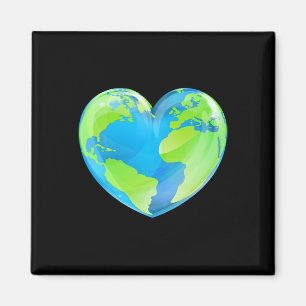 Earth Day Love Heart World Wereldbol Magneet