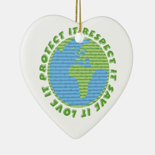 Earth Day Love Protect Respect aangepast ornament (Rechts)