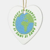 Earth Day Love Protect Respect aangepast ornament (Links)