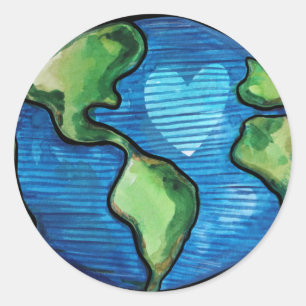 Earth Day Love Schattigee grillige aardse Natuur l Ronde Sticker