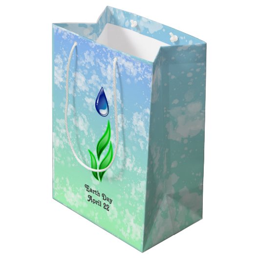 Earth Day Medium Gift Bag Medium Cadeauzakje (Achterkant Gekanteld)