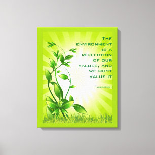 Earth Day Milieu Moderne Natuur Groen Klimaat Canvas Afdruk