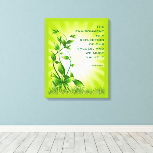 Earth Day Milieu Moderne Natuur Groen Klimaat Canvas Afdruk (Insitu (Houten vloer))