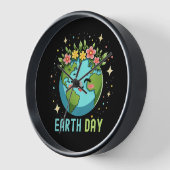 Earth Day Milieu Schattige Aarde met Bloemen (Hoek)