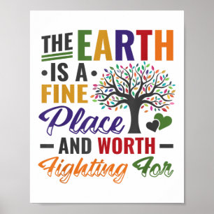 Earth Day Milieubescherming Stop Wereldwijde Oorlo Poster