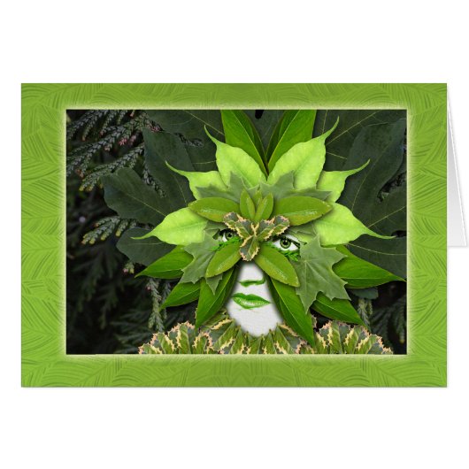 Earth Day, Moeder Natuur, Gaia Goddess, Leaf Woman (Voorkant Horizontaal)