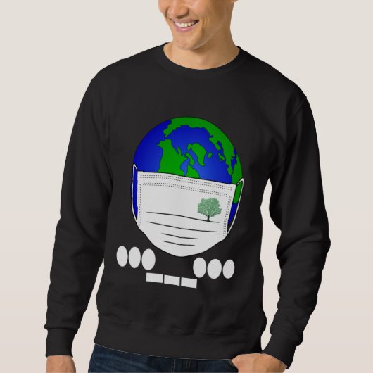 Earth Day Morse S.O.S Code Planet Face Mask Plant  Trui (Voorkant)