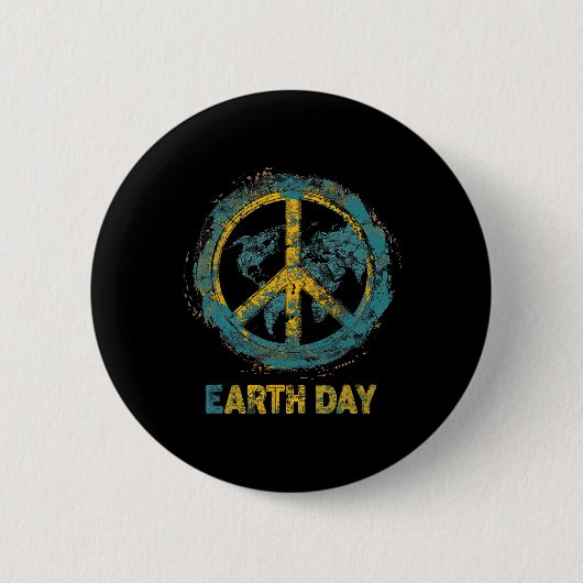 Earth Day Natuur Planet Conservation Tree Mannen V Ronde Button 5,7 Cm (Voorkant)