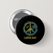 Earth Day Natuur Planet Conservation Tree Mannen V Ronde Button 5,7 Cm (Voorkant /achterkant)