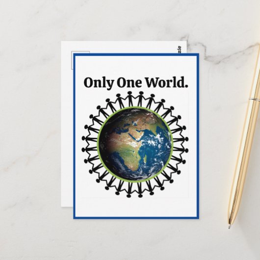 Earth Day One World Planet Earth Foto Briefkaart (Voorkant / Achterkant in situ)