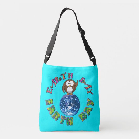 Earth Day Owl Crossbody Bag Crossbody Tas (Achterkant)
