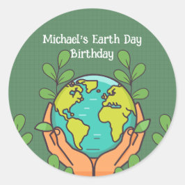 Earth Day Party Ronde Sticker