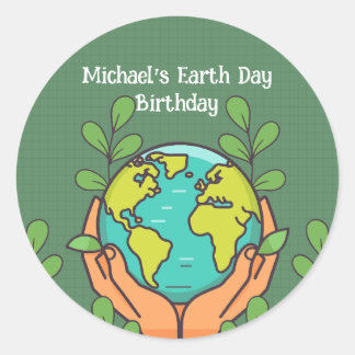Earth Day Party Ronde Sticker