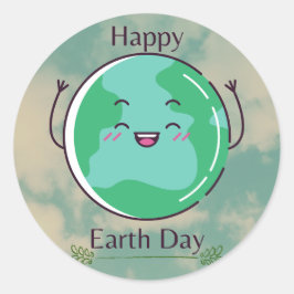 Earth Day Party Ronde Sticker