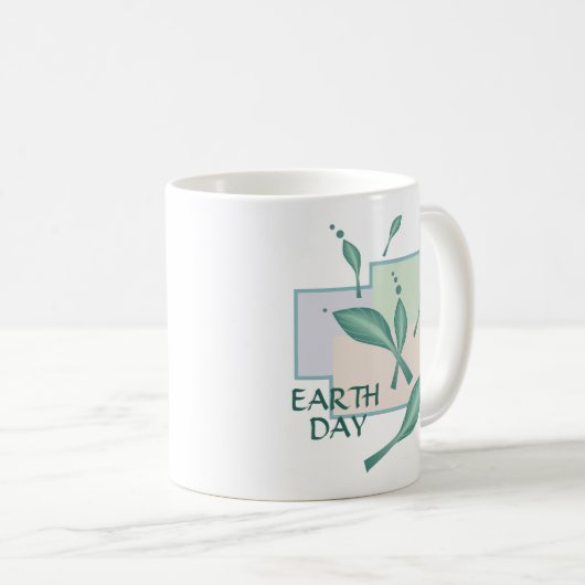 Earth Day Pastel Eco verlaat groene, fantasy 3D Ar Koffiemok (Voorkant rechts)