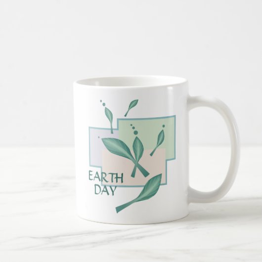 Earth Day Pastel Eco verlaat groene, fantasy 3D Ar Koffiemok (Rechts)