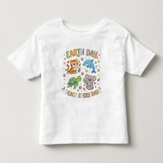 Earth Day Peace Every Day Cute Kawaii Animals Kids Kinder Shirts