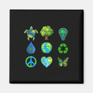 Earth Day Peace Go Plant Red waterdieren Magneet