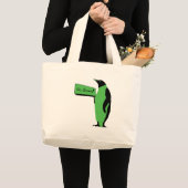 Earth Day Penguin Grote Tote Bag (Voorkant (product))