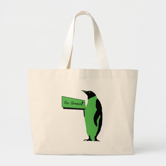 Earth Day Penguin Grote Tote Bag (Voorkant)