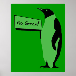Earth Day Penguin Poster