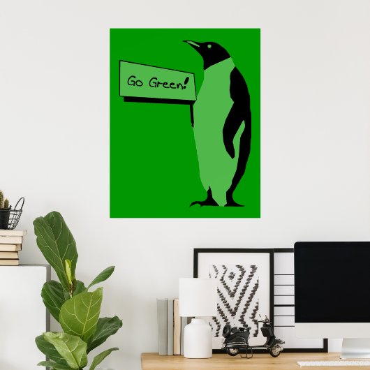 Earth Day Penguin Poster (Thuiskantoor)