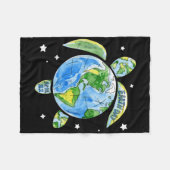 Earth Day Planet Fleece Deken (Voorkant (Horizontaal))