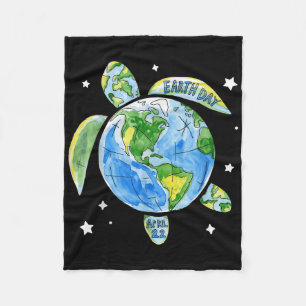 Earth Day Planet Fleece Deken