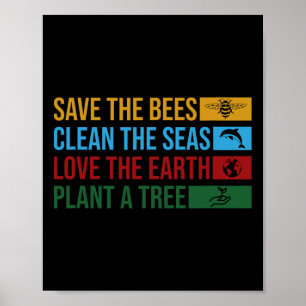 Earth Day Planet Milieuwetenschappen Red de Be Poster