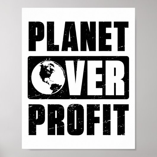 Earth Day Planet over winst voor het milieu Poster (Voorkant)