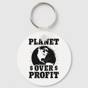 Earth Day Planet over winst voor het milieu Sleutelhanger