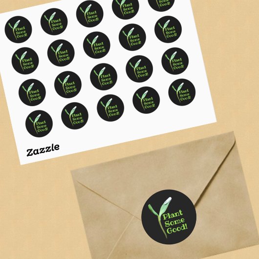 Earth Day Plant wat goede zaailing zwart Ronde Sticker