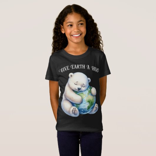 Earth Day Polar Beer Geef de aarde een knuffel T-shirt (Voorkant volledig)